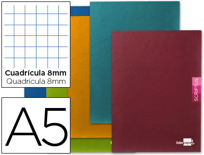 Libreta Liderpapel Scriptus A5+ 48h 90g/m² c/8mm. colores surtidos